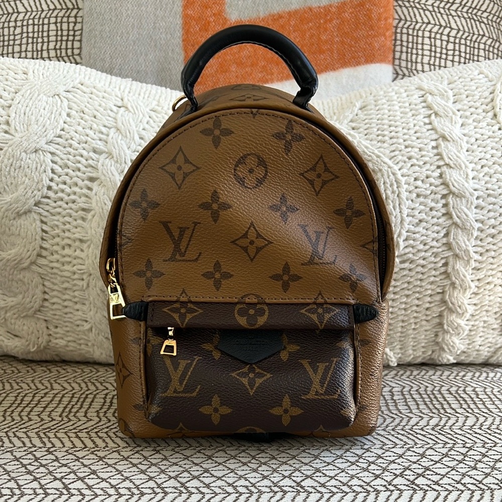 Pre-loved Louis Vuitton Mini Palm Springs Backpack in Reverse Monogram